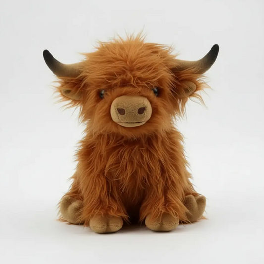 Vaca Highland de Peluche Peluda 40 cm Suave