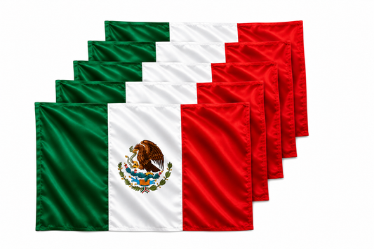 Paquete 5 Banderas de México 50 × 30 cm