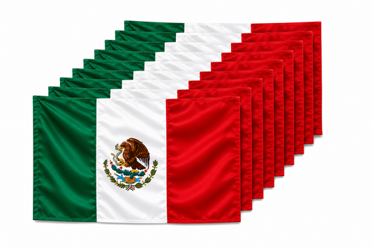 Paquete 10 Banderas de México 50 × 30 cm