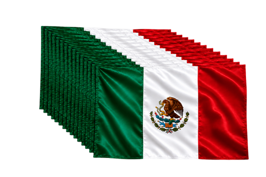 Pack de 50 Banderas de México 36 × 22 cm